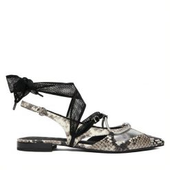 Czółenka PINKO. Szare czółenka damskie Pinko, bez wzorów, bez obcasa, bez zapięcia. Za 1,079.00 zł.