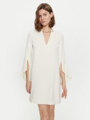 TWINSET Sukienka koktajlowa 241TP2292 Écru Straight Fit. Sukienki damskie Twinset, bez wzorów, z syntetyku, wizytowe, bez kołnierzyka, bez ramiączek. Za 1,169.00 zł.