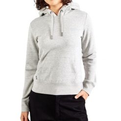 Bluza z kapturem i logo damska Superdry Essential. Szare bluzy damskie Superdry., l, bez wzorów, z bawełny, z kapturem. Za 327.15 zł.