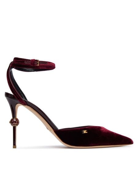 Elisabetta Franchi Szpilki SA-74L-57E2-EA4 Bordowy. Czerwone szpilki damskie Elisabetta Franchi, bez wzorów, z materiału, bez obcasa, bez zapięcia. Za 2,779.00 zł.