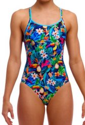 Strój kąpielowy jednoczęściowy FUNKITA Birdie Wordie - Diamond Back. Brązowe kostiumy jednoczęściowe damskie FUNKITA, s, bez wzorów, z elastanu, sportowe, do pływania. Za 259.00 zł.