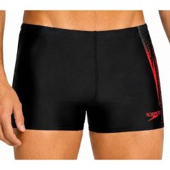 Spodenki Speedo Bokserki Placement Aquashort Red. Czarne krótkie spodenki sportowe męskie Speedo, l, bez wzorów, z elastanu, do pływania. Za 89.00 zł.