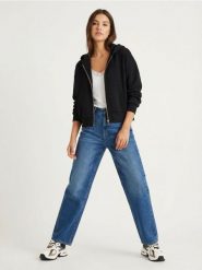 Rozpinana bluza soft touch z domieszką wiskozy - czarny. Czarne bluzy damskie Sinsay, l, bez wzorów, z wiskozy, bez kaptura. Za 59.99 zł.