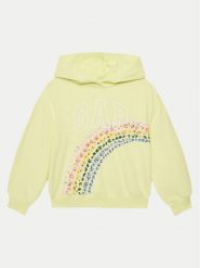 Gap Bluza 723295-06 Żółty Regular Fit. Żółte bluzy dla dziewczynek GAP, bez wzorów, z bawełny, bez ramiączek, bez kaptura. Za 129.99 zł.