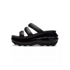 Klapki damskie Crocs Mega Crush Triple Strap. Czarne skarpety damskie Crocs, bez wzorów, z materiału. Za 396.00 zł.