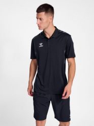 Hummel Koszulka męska sportowa Hml Authentic Functional Polo. Czarne koszulki sportowe męskie Hummel, m, bez wzorów, z materiału, bez kołnierzyka, bez ramiączek, na fitness i siłownię. Za 128.00 zł.