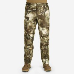 Spodnie myśliwskie Solognac Imper 500 Warm treemetic. Brązowe spodnie sportowe męskie SOLOGNAC, m, bez wzorów, z tkaniny, outdoorowe. Za 299.99 zł.