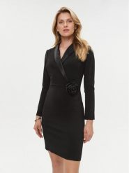 Rinascimento Sukienka koktajlowa CFC0019220002 Czarny Regular Fit. Czarne sukienki damskie Rinascimento, l, bez wzorów, z syntetyku, wizytowe, bez kołnierzyka, bez ramiączek. Za 479.99 zł.