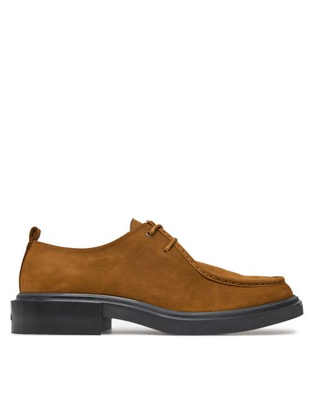 Calvin Klein Półbuty Apron Lace Up Nb HM0HM01636 Brązowy. Brązowe półbuty na co dzień męskie Calvin Klein, z nubiku, bez zapięcia. Za 539.99 zł.