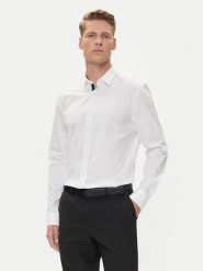 HUGO Koszula Elisha02 50544910 Biały Extra Slim Fit. Białe koszule męskie Hugo, m, bez wzorów, z bawełny, bez kołnierzyka, bez ramiączek. Za 259.99 zł.