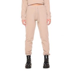 Spodnie dresowe miękki z sznurek regulacyjny na co dzień. Brązowe obuwie sportowe damskie LEONE 1947 APPAREL, bez wzorów, z bawełny, na fitness i siłownię. W wyprzedaży za 151.56 zł.