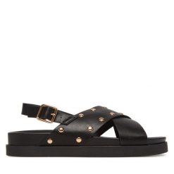 Sandały ONLY Shoes. Czarne sandały damskie ONLY Shoes, bez wzorów, bez obcasa, na płaskiej podeszwie, bez zapięcia. Za 119.99 zł.
