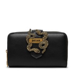 Portfel Just Cavalli. Czarne portfele damskie Just Cavalli, bez wzorów. Za 374.99 zł.