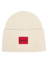 HUGO Czapka Saffa 50502579 Kremowy. Białe szaliki i chusty damskie Hugo, na zimę, bez wzorów, z wełny. Za 299.99 zł.