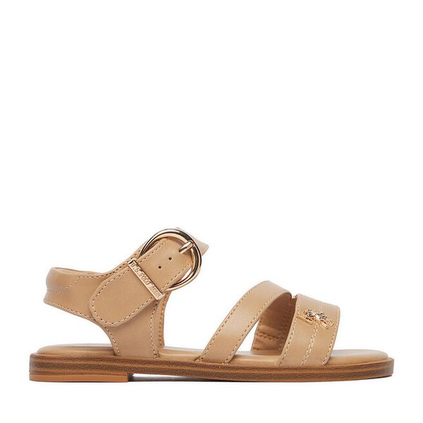 Sandały U.S. Polo Assn. Brązowe sandały dziewczęce U.S. Polo Assn., bez zapięcia. Za 122.99 zł.