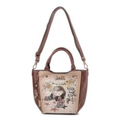 Brązowa Stylowa Torebka Damska Anekke Z Laleczką. Brązowe torebki do ręki damskie Anekke, z aplikacjami, eleganckie, zdobione, bez dodatków. Za 439.00 zł.