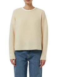 Comma bluzka z dzianiny Kobiety beżowy, 40. Brązowe bluzki damskie comma, bez wzorów, z bawełny, eleganckie, bez kołnierzyka, bez ramiączek. Za 349.95 zł.