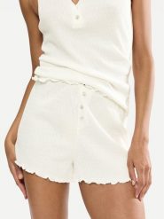 Triumph Szorty piżamowe Mix & Match 10227205 Biały Regular Fit. Białe piżamy damskie Triumph, bez wzorów, z syntetyku, bez ramiączek. Za 89.99 zł.