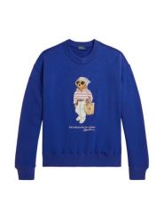 Polo Ralph Lauren Bluza 211A12730001 Niebieski Regular Fit. Niebieskie bluzy damskie Polo Ralph Lauren, m, bez wzorów, z bawełny, bez kaptura. Za 1,299.00 zł.