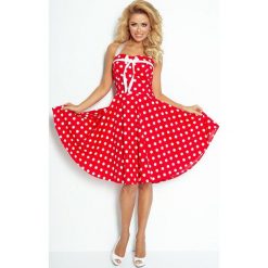 Rockabilly Pin Up Sukienka Czerwona W Białe Kropki Tasiemka. Sukienki damskie marki NUMOCO. Za 138.00 zł.