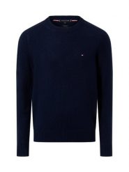 Tommy Hilfiger wełniany sweter Mężczyźni Wełna niebieski, XL. Niebieskie swetry przez głowę męskie Tommy Hilfiger, m, bez wzorów, z dzianiny, bez kołnierzyka. Za 479.95 zł.
