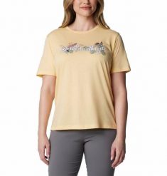 COLUMBIA Koszulka damska Bluebird Day Relaxed Crew Neck sunkissed heather-S. Niebieskie t-shirty damskie Columbia, s, bez wzorów, z bawełny, bez kołnierzyka. Za 71.30 zł.
