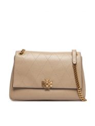Tory Burch Torebka Charlie Quilted Shoulder Bag 185828 Kremowy. Białe torebki do ręki damskie Tory Burch, bez wzorów, ze skóry, bez dodatków. Za 3,029.00 zł.