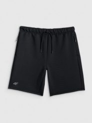4F Spodenki treningowe szybkoschnące męskie - czarne L. Czarne krótkie spodenki sportowe męskie 4f, l, bez wzorów, z materiału, na fitness i siłownię. Za 149.99 zł.