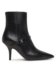 Patrizia Pepe Botki 8Y0113/L048 Czarny. Czarne botki damskie Patrizia Pepe, ze skóry, bez obcasa, na szpilce, bez zapięcia. Za 959.99 zł.