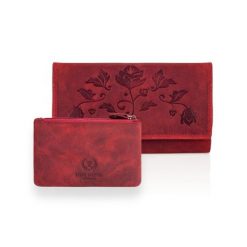 Zestaw damski Paolo Peruzzi ZUP-37-RD czerwony. Czerwone portfele damskie Paolo Peruzzi, bez wzorów, ze skóry. Za 119.99 zł.