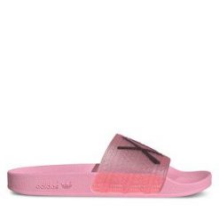 Klapki adidas. Czerwone buty sportowe męskie Adidas, bez zapięcia. Za 159.99 zł.