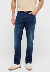 Męskie Spodnie jeansowe Mustang Style Washington Straight Denim Blue 1017439 5000 802. Niebieskie spodnie materiałowe męskie Mustang, l, bez wzorów, z denimu. Za 219.99 zł.