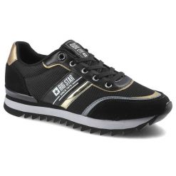 Czarne Sneakersy Big Star Damskie Skórzane Obuwie. Czarne obuwie sportowe damskie Big Star, bez wzorów, z materiału. Za 159.00 zł.