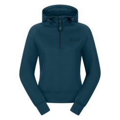 Damska bluza z kapturem ELT Regensburg. Niebieskie bluzy sportowe damskie ELT, uniwersalny, bez wzorów, z materiału, z kapturem, na fitness i siłownię. Za 288.50 zł.
