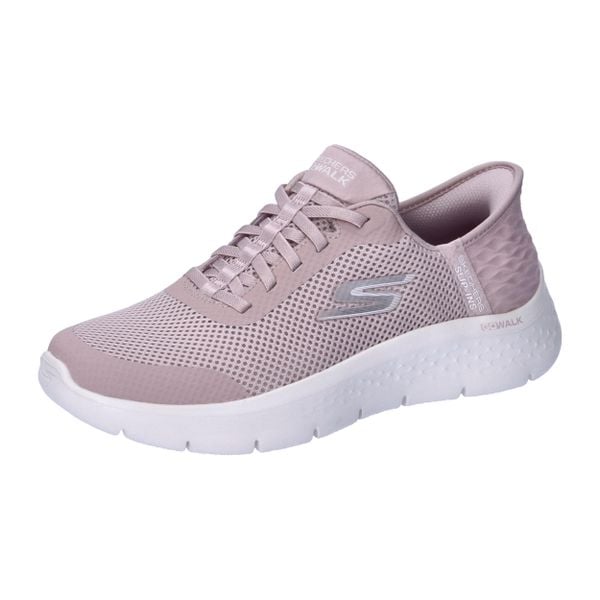 Buty sportowe Sneakersy damskie, Slip-Ins: GO WALK Flex - Grand Entry. Białe obuwie sportowe damskie Skechers, bez wzorów, sportowe, bez zapięcia. Za 309.99 zł.