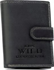 Always Wild Klasyczny, duży portfel męski ze skóry naturalnej na zatrzask - Always Wild NoSize. Portfele męskie Always Wild, bez wzorów, ze skóry. Za 88.26 zł.