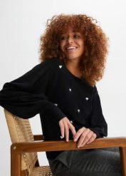 Cienki sweter z mieszanki wiskozy. Szare swetry damskie bonprix, bez wzorów, z wiskozy, bez kołnierzyka, bez ramiączek, bez kaptura. Za 114.99 zł.