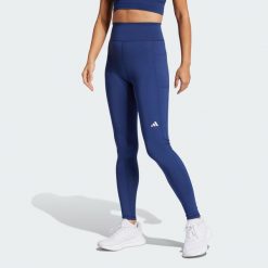 Legginsy Own the Run Full-Length. Niebieskie bielizna termoaktywna damska Adidas, xs, bez wzorów, z materiału, do biegania. W wyprzedaży za 227.90 zł.