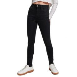 Damskie jeansy skinny z wysoką talią Superdry Vintage. Czarne spodnie sportowe damskie Superdry., bez wzorów, z jeansu. Za 371.65 zł.