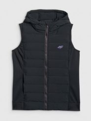 4F Bezrękawnik z wypełnieniem syntetycznym damski - czarny M. Czarne kurtki damskie 4f, m, bez wzorów, z materiału, bez kaptura. Za 249.99 zł.