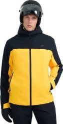 Kurtka narciarska męska 4f Kurtka narciarska męska 4F M0787 żółto-czarna 4FWAW25TTJAM0787 70S L. Czarne kurtki męskie 4f, l, bez wzorów, bez kaptura, narciarskie. Za 233.98 zł.
