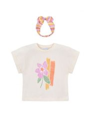 Mayoral T-Shirt 3010 Écru Regular Fit. T-shirty i topy dla dziewczynek Mayoral, bez wzorów, z bawełny, bez ramiączek. Za 99.99 zł.