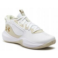 Buty do koszykówki męskie UNDER ARMOUR LOCKDOWN 6 skóra. Białe buty sportowe męskie Under Armour, ze skóry, bez zapięcia, do koszykówki. Za 319.00 zł.