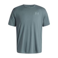 Koszulka Under Armour Sportstyle Left Chest. Niebieskie koszulki sportowe męskie Under Armour, xs, bez wzorów, z bawełny, bez kołnierzyka, bez ramiączek, na fitness i siłownię. Za 119.10 zł.