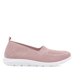 Półbuty Jenny Fairy. Czerwone półbuty damskie Jenny Fairy, bez wzorów, bez obcasa, na płaskiej podeszwie, bez zapięcia. Za 39.99 zł.