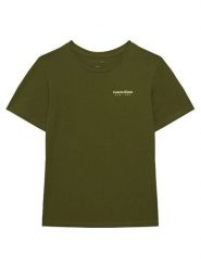 Calvin Klein Jeans T-Shirt Minimal Logo IB0IB02608 Zielony Regular Fit. Zielone t-shirty dla chłopców Calvin Klein Jeans, bez wzorów, z bawełny, bez ramiączek. Za 109.99 zł.