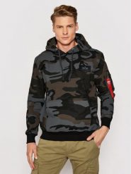 Alpha Industries Bluza Print Camo 178318C Szary Regular Fit. Szare bluzy męskie Alpha Industries, m, bez wzorów, z bawełny, bez kaptura. Za 269.00 zł.