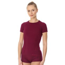Koszulka wełniana z krótkim rękawem damska Brubeck ACTIVE WOOL. Fioletowe t-shirty damskie Brubeck, m, bez wzorów, z elastanu, bez kołnierzyka. Za 190.99 zł.