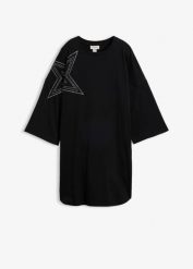 Długi T-shirt z czystej bawełny organicznej. Czarne t-shirty damskie bonprix, bez wzorów, z bawełny, bez kołnierzyka. Za 84.99 zł.