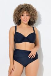 Damskie Bikini z fiszbinami marszczenie regulowane ramiączka. Niebieskie bikini damskie Ulla Popken, plus size, bez wzorów, plus size. Za 111.99 zł.